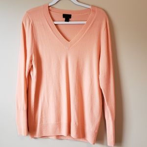 J. Crew Italian cashmere peach v-neck sweater